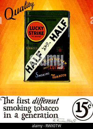 1920 USA Annonce Magazine Lucky Strike Banque D'Images