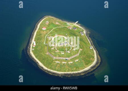 Par antenne, l'île George, port de Halifax, Nouvelle-Écosse Banque D'Images