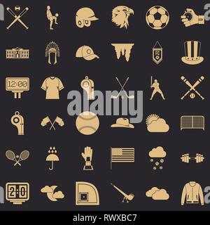 Baseball bat icons set, le style simple Illustration de Vecteur