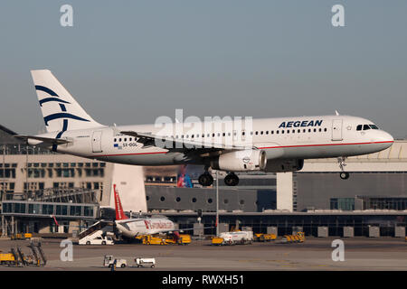Avions à Stuttgart dans l'hiver 2018/2019 Banque D'Images