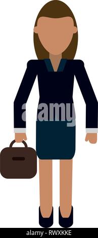 Businesswoman with briefcase avatar travailleur professionnel Illustration de Vecteur