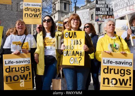 Westminster, London, UK. 7 mars 2019. Pour protester contre la fibrose kystique, Orkambi Trust, chambres du Parlement, la place du Parlement, Westminster, London.UK Crédit : michael melia/Alamy Live News Banque D'Images