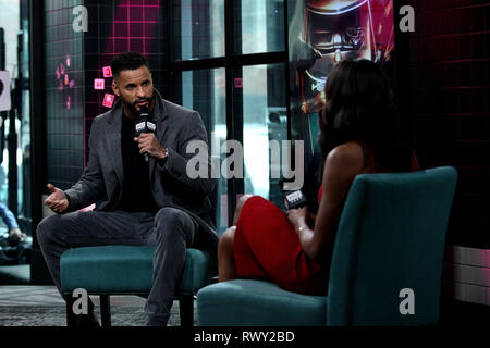 New York, USA. 07 Mar, 2019. Ricky Whittle au jeudi, Mar 7, 2019 Construire la série Show Brunch spectacle 'American Gods' à construire Studio à New York, USA. Crédit : Steve Mack/S.D. Mack Photos/Alamy Vivre Crédit : Steve Mack/Alamy Live News Banque D'Images