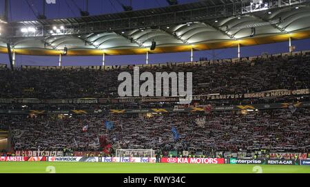 Frankfurt, Deutschland. 07Th Mar, 2019. firo : 07.03.2019, Football, Football : l'UEFA, LIGUE EUROPA, EL, Saison 2018/2019 ronde de 16, première étape, l'Eintracht Francfort - Inter Milan 0 : 0 Fans Francfort | Conditions de crédit dans le monde entier : dpa/Alamy Live News Banque D'Images