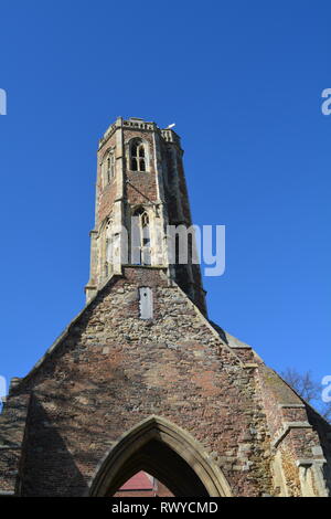 Vue intérieure de Greyfriars tower à Kings Lynn, Norfolk. Banque D'Images