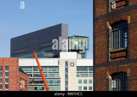 La justice civile de Manchester Center sur le dessus du toit de Spinningfields Manchester Banque D'Images