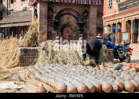 Place Pottery à Bhaktapur, Népal Banque D'Images