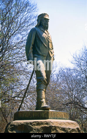 Statue de David Livingstone au Victoria Falls, Zimbabwe Banque D'Images