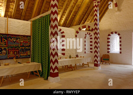 Intérieur de l'Élysée Llywelyn, 13e siècle, la cour médiévale Princes St Fagans National History Museum/Amgueddfa Werin Cymru, Cardiff, Pays de Galles, Royaume-Uni. Banque D'Images