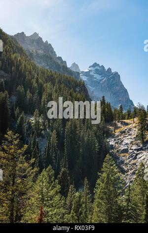 Vue de la montagne, Grand Teton Teton Range, Grand Teton National Park, Wyoming, USA Banque D'Images