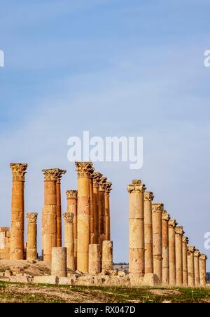 Les ruines de Jerash, le Gouvernorat de Jerash, Jordanie, Asie Banque D'Images