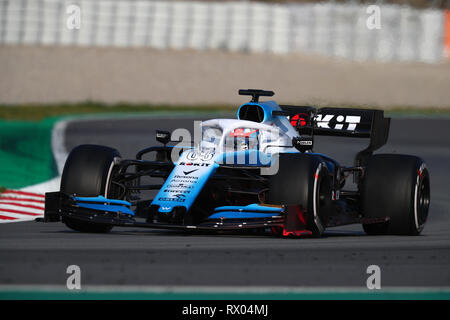 Montmelo, Barcelone - Espagne. Février 2019 28h. George Russell de Grande-bretagne conduisant le (63) Rokit Williams FW42 Mercedes de course sur la voie pendant Banque D'Images