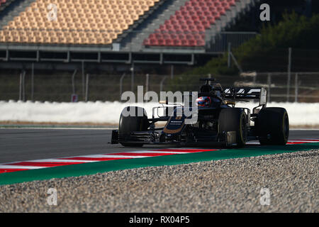 Montmelo, Barcelone - Espagne. Février 2019 28h. Romain Grosjean au volant de la France (8) la F1 Team Haas VF-19 Ferrari sur la voie pendant hiver F1 Testi Banque D'Images