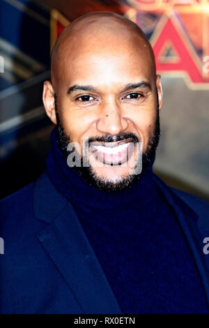 Henry Simmons participant à la 'Captain Marvel' en première mondiale au théâtre El Captian sur Mars 4,2019 à Los Angeles, Californie. Banque D'Images