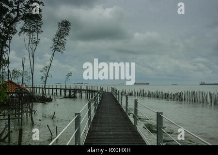 Tanjung Piai, la pointe la plus méridionale de l'Asie continentale, Pontien, Malaisie Banque D'Images