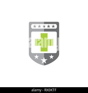 Logo emblème bouclier médical star vector Illustration de Vecteur
