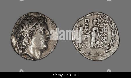 Tetradrachme (Coin) représentant le roi Antiochus VII Sidetes Euergetes. Le Grec, probablement frappées à Antioche, en Syrie. Date : 138 BC-129 BC. Dimensions : diam. 2,7 cm ; 15,74 g. L'argent. Origine : Proche Orient Ancien. Musée : le Chicago Art Institute. Banque D'Images