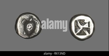 Stater (Coin) représentant une tortue de mer. Le grec. Date : 650 BC-600 BC. Dimensions : diam. 2 cm ; 12,05 g. L'argent. Origine : Grèce. Musée : le Chicago Art Institute. Auteur : grec ancien. Banque D'Images