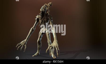 Post-nucléaire soldat mutant apocalypse 3D render Banque D'Images