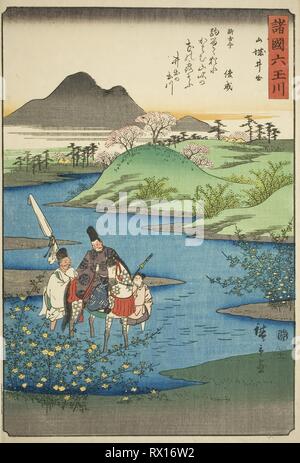 L'Ide Jewel River dans la province de Yamashiro Yamashiro (IDE), de la série 'Six Jewel rivières dans les différentes provinces (Shokoku Tamagawa) Um'. Utagawa Hiroshige ? ?  ? ? ; Japonais, 1797-1858. Date : 1857. Dimensions : 35,5 x 24 cm (14 x 9 7/16 in.). Gravure sur bois en couleur ; Oban. Origine : Japon. Musée : le Chicago Art Institute. Banque D'Images