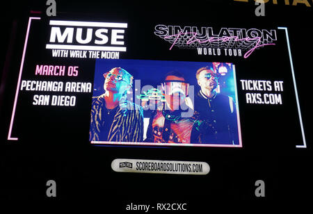 SAN DIEGO, CA - 5 mars : Muse se produit en concert sur la modalité "théorie" World Tour le 5 mars 2019 à l'Arène Pechanga à San Diego, Californie. Photo de Barry King/Alamy Stock Photo Banque D'Images