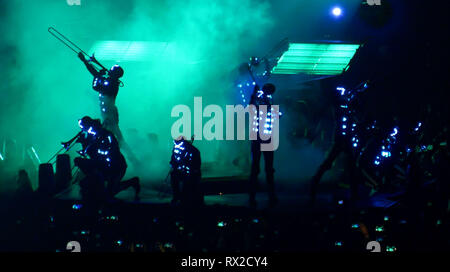 SAN DIEGO, CA - 5 mars : Muse se produit en concert sur la modalité "théorie" World Tour le 5 mars 2019 à l'Arène Pechanga à San Diego, Californie. Photo de Barry King/Alamy Stock Photo Banque D'Images