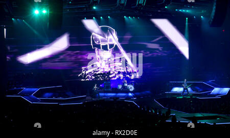 SAN DIEGO, CA - 5 mars : Muse se produit en concert sur la modalité "théorie" World Tour le 5 mars 2019 à l'Arène Pechanga à San Diego, Californie. Photo de Barry King/Alamy Stock Photo Banque D'Images