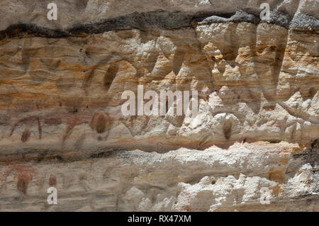 Pochoir autochtones rock art, Art Gallery, Carnarvon Gorge, Queensland, Australie Banque D'Images