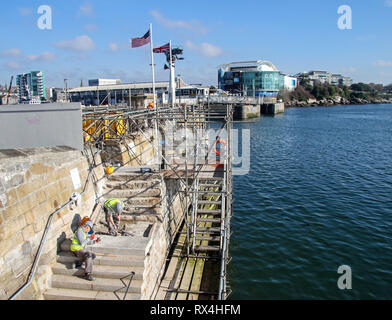 La mise à niveau du Mayflower Steps à Plymouth Mayflower pour 400 en 2020 Banque D'Images