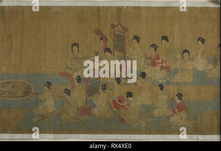 Unis par la musique. Artiste inconnu ; Chinois ; traditionnellement attribué à Zhou Wenju (10e siècle). Date : 1401-1425. Dimensions : 41,9 × 184,2 cm. Rouleau horizontal, encre et couleurs sur soie. Origine : Chine. Musée : le Chicago Art Institute. Banque D'Images