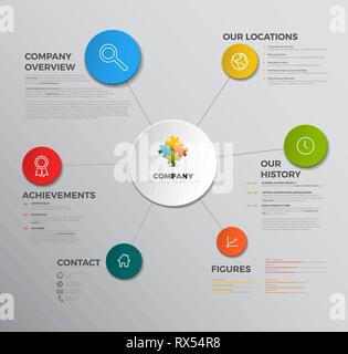 Société vecteur modèle de conception infographique sommaire avec des icônes Illustration de Vecteur