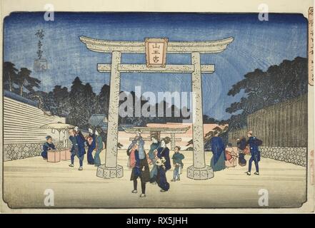 Sanno Shrine à Nagatababa Nagatababa Sannogu (), de la série 'lieux célèbres dans l'Est de la capitale (Toto meisho)'. Utagawa Hiroshige ? ?  ? ? ; Japonais, 1797-1858. Date : 1827-1843. Dimensions : 25,1 x 35,6 cm (9 7/8 x 14 in.). Gravure sur bois en couleur ; Oban. Origine : Japon. Musée : le Chicago Art Institute. Banque D'Images