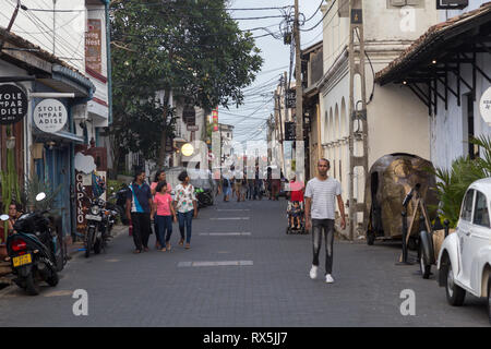Petite rue du Fort de Galle, Sri Lanka Banque D'Images