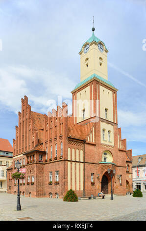 Hôtel de ville et la place du marché, de Wittstock, Wittstock an der Dosse, Brandebourg, Allemagne Banque D'Images