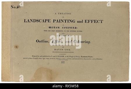 Un Traité sur la peinture de paysage et l'effet dans des couleurs de l'eau : de la première à la Rudiments, terminé Photo n° 10. David Cox, l'ancien (anglais, 1783-1859), gravé par Richard Reeve (anglais, 1780-c. 1835) ; publié par S. et J. Fuller (anglais, 19ème siècle). Date : 1813-1814. Dimensions : 307 × 488 × 3 mm (livre) ; 335 × 509 × 45 mm (bo×). Réservez avec quatre aquatintes couleur et la typographie en noir sur vélin crème, dans la boîte. Origine : Angleterre. Musée : le Chicago Art Institute. Banque D'Images