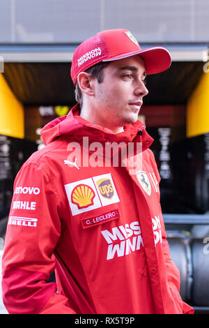 Barcelone, Espagne. 21 février 2019 - Charles Leclerc de Monaco avec 16 de la Scuderia Ferrari SF90 portrait au cours de la F1 2019 Test. Banque D'Images