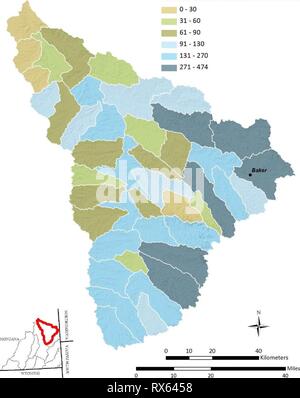 Sud-est de l'évaluation des zones humides au sud-est du Montana Montana Évaluation des zones humides : l'élaboration et l'amélioration de l'évaluation d'une zone humide et une stratégie de suivi EF0D78E0-16DC-40CF-B45F-BC3E350455B9 Année : 2013 O'Fallon Creek acres de terres humides palustres dans les terres privées Figure 29. Acres de terres humides palustres sur les terrains privés par sixième unité hydrologique code dans le bassin hydrographique du ruisseau O'Fallon. 79 Banque D'Images