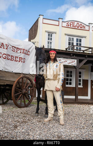 Bad Segeberg, Allemagne. 05Th Mar, 2019. L'acteur Alexander Klaws (Winnetou), enregistrées au cours d'une conférence de presse pour présenter les principaux acteurs de la Jeux Karl May. Crédit : Daniel Reinhardt/dpa/Alamy Live News Banque D'Images