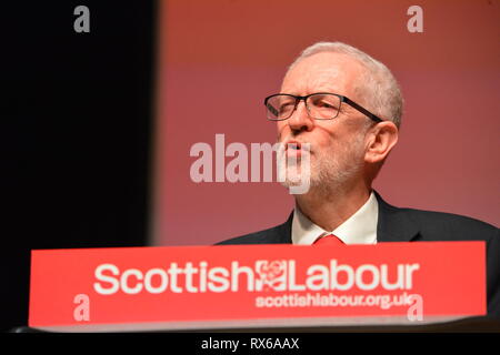 Dundee, Royaume-Uni. 8 mars 2019. Leader du travail - adresses Jeremy Corbyn conférence avec un discours. Crédit : Colin Fisher/Alamy Live News Banque D'Images