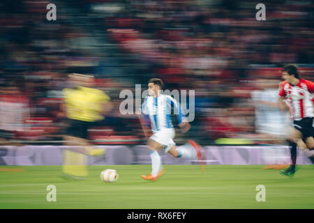 Bilbao, Espagne. 8Th Mar 2019. 08/03/2019. Bilbao, Pays Basque. San Mames. Liga Santander. Athletic Club v RCD Espanyol. Melendo (ES # 14) conduire la boule. Credit : Alvaro Campo/Alamy Live News Banque D'Images