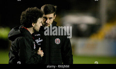 Dublin, République d'Irlande. 05Th Mar, 2019. BARRY MCNAMEE de Derry City FC & Aaron Barry de Bohème avant le montage de la Ligue Airtricity entre Bohemians FC & Derry City FC à Dalymount Park, Dublin Crédit : Kevin Moore/MCI/Alamy Live News Banque D'Images