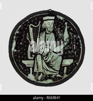 Cocarde d'aînés de l'Apocalypse. Le français. Paris, ou l'anglais. Date : 1250-1275. Dimensions : Diamètre : 20,3 cm (8 in.). Verre, peinture, tache argentée, le plomb. Origine : France. Musée : le Chicago Art Institute. Banque D'Images