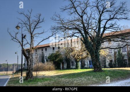 Belvedere, Grado, Trieste, Udine, Italie, Dorf, Siedlung, Festland, Verlassen, vergessen, taverne, Schule, verfallen, ruine, and Crew, monarchie, Banque D'Images