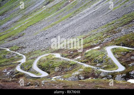 Norvège - vallée de montagne Strynefjellet Route Touristique National. Banque D'Images