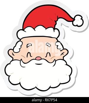 Sticker d'un cartoon santa claus Illustration de Vecteur