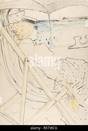 Le passager en cabine 54--la croisière. Henri de Toulouse-Lautrec ; français, 1864-1901. Date : 1896. Dimensions : 584 × 411 mm. Lithographie couleur sur papier vélin ivoire. Origine : France. Musée : le Chicago Art Institute. Banque D'Images