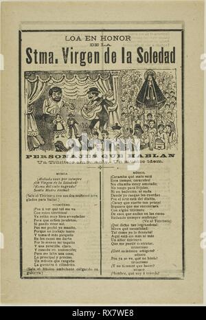 Très Sainte Vierge de la Solitude. José Guadalupe Posada ; cuisine mexicaine, 1852-1913. Date : 1903. Dimensions : 299 x 201 mm. Gravure recto-verso sur le zinc sur le papier. Origine : Mexique. Musée : le Chicago Art Institute. Banque D'Images