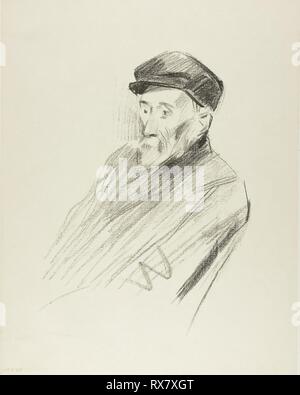 Portrait de Renoir, troisième plaque. Jean Louis Forain ; français, 1852-1931. Date : 1905. Dimensions : 272 × 202 mm (image) ; 351 × 276 mm (feuille). Lithographie sur vélin crème. Origine : France. Musée : le Chicago Art Institute. Banque D'Images