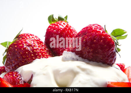 - Fraises mûres fraîches plein cadre - fraise parfait d'arrière-plan de l'alimentation Banque D'Images