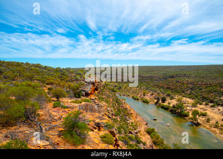 Vue depuis les Hawks Head Lookout dans le Parc National de Kalbarri Australie Occidentale Banque D'Images